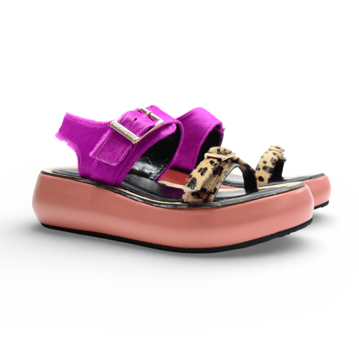 Sandalo Donna Barry Disco Cavallino Maculato / Fucsia