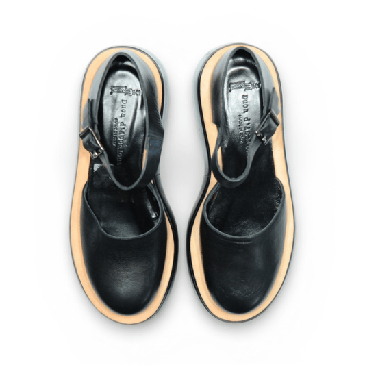 Sandalo Donna Brytney Mary Jane Vitello Nero - Duca d'Ascalona