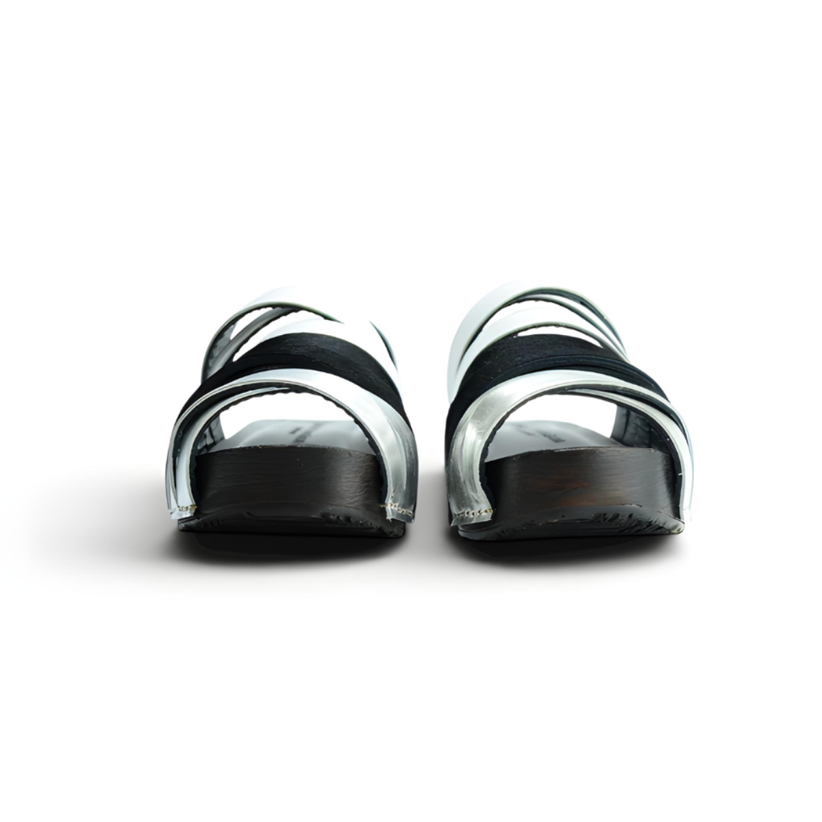 Zoccoli Donna Nanette Florida Argento Nero Bianco