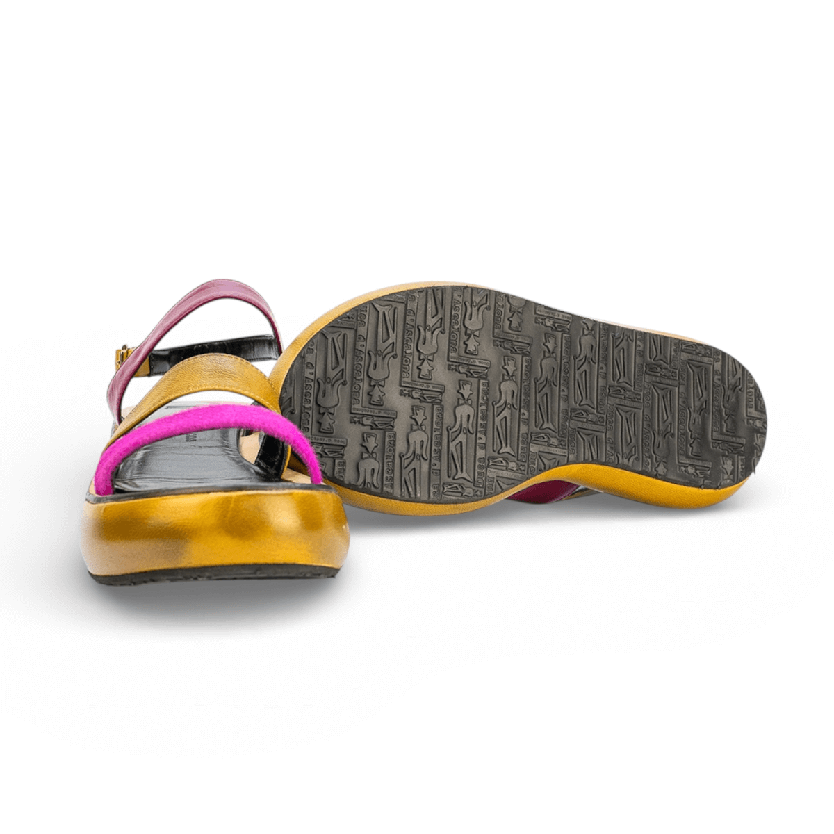 Sandalo Donna Belinda Pop Cavallino Fucsia / Capretto Senape - Duca d'Ascalona