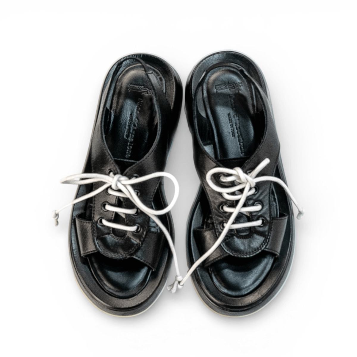 Sandalo Donna Beth Vitello Nero Suola Gialla - Duca d'Ascalona