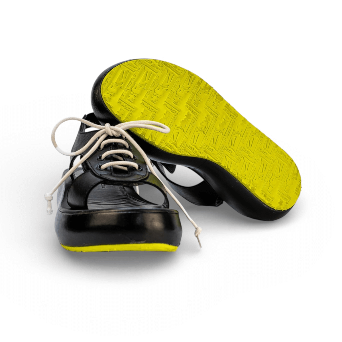 Sandalo Donna Beth Vitello Nero Suola Gialla - Duca d'Ascalona